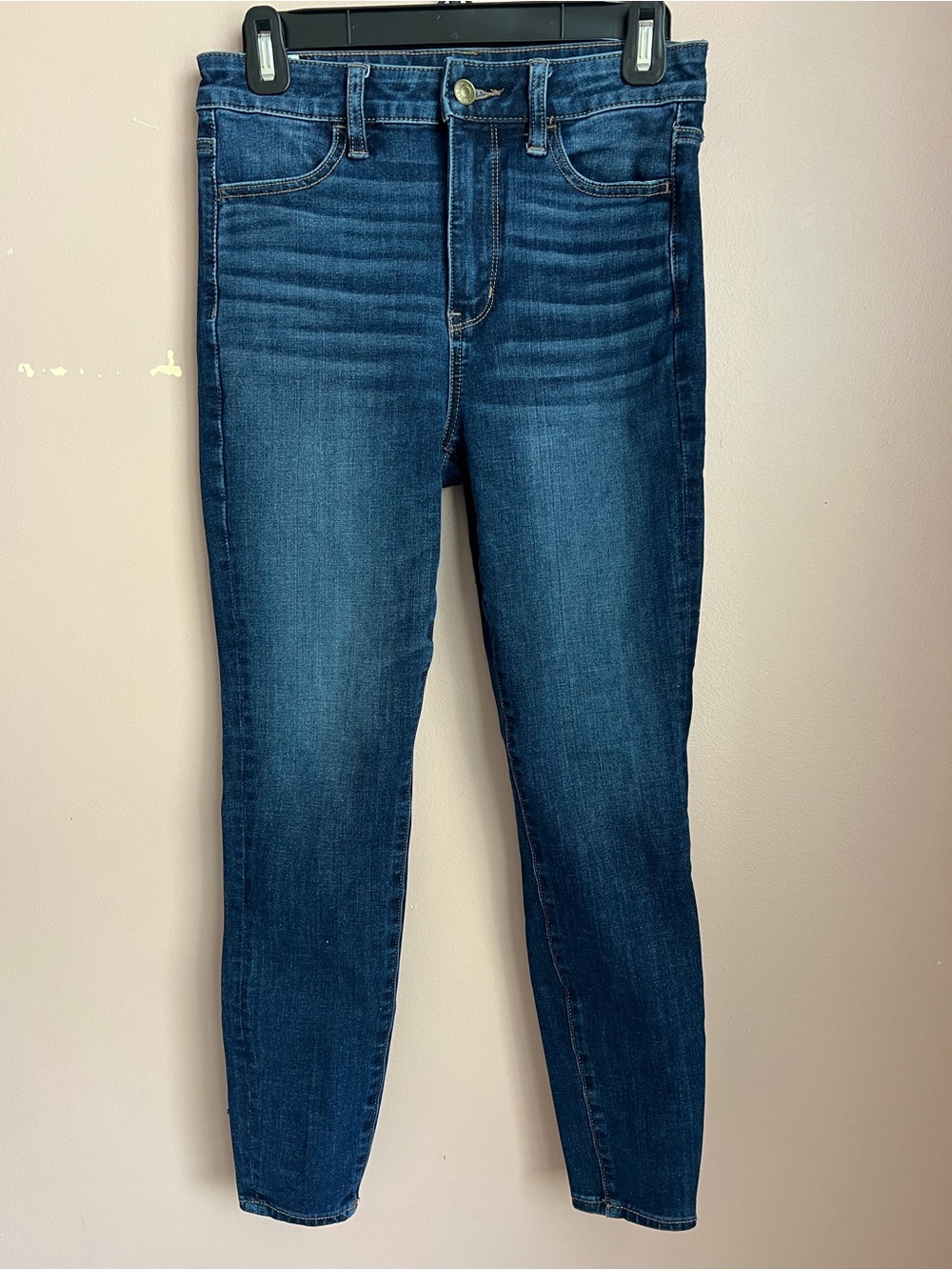 American Eagle Outfitters Dark Blue Highest Rise Jeggings 4 short